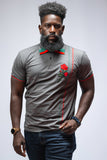 Men's Grey Rose Polo Shirt
