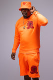 Neon Long-Sleeve Shorts Set