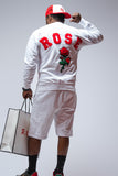 All White Long Sleeve Shorts-Set
