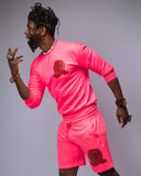 Neon Long-Sleeve Shorts Set