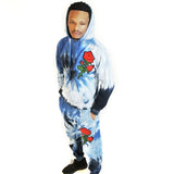 Blue Dye Hooded Sweatsuit