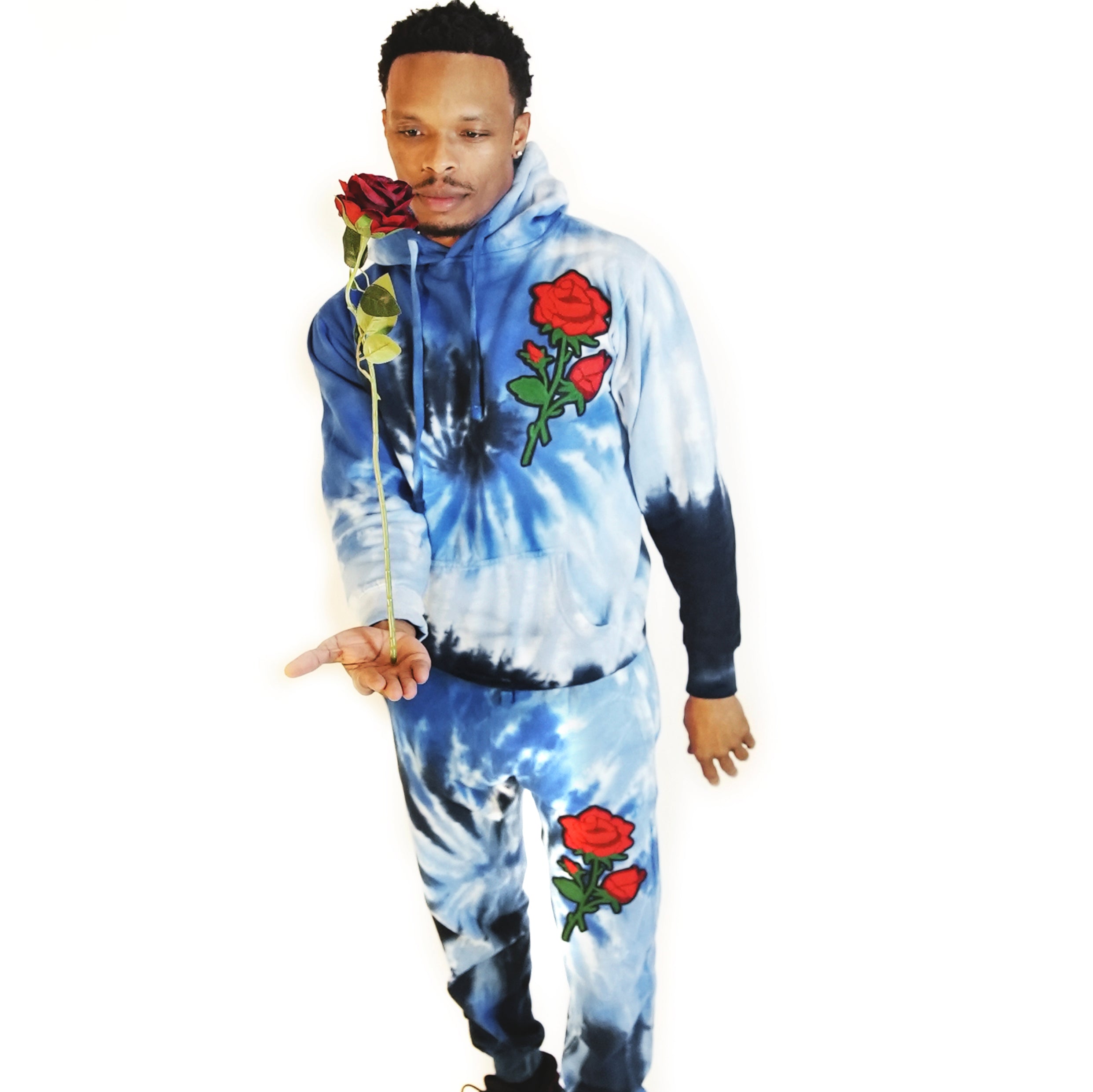 Blue Dye Hooded Sweatsuit – Rose Collection