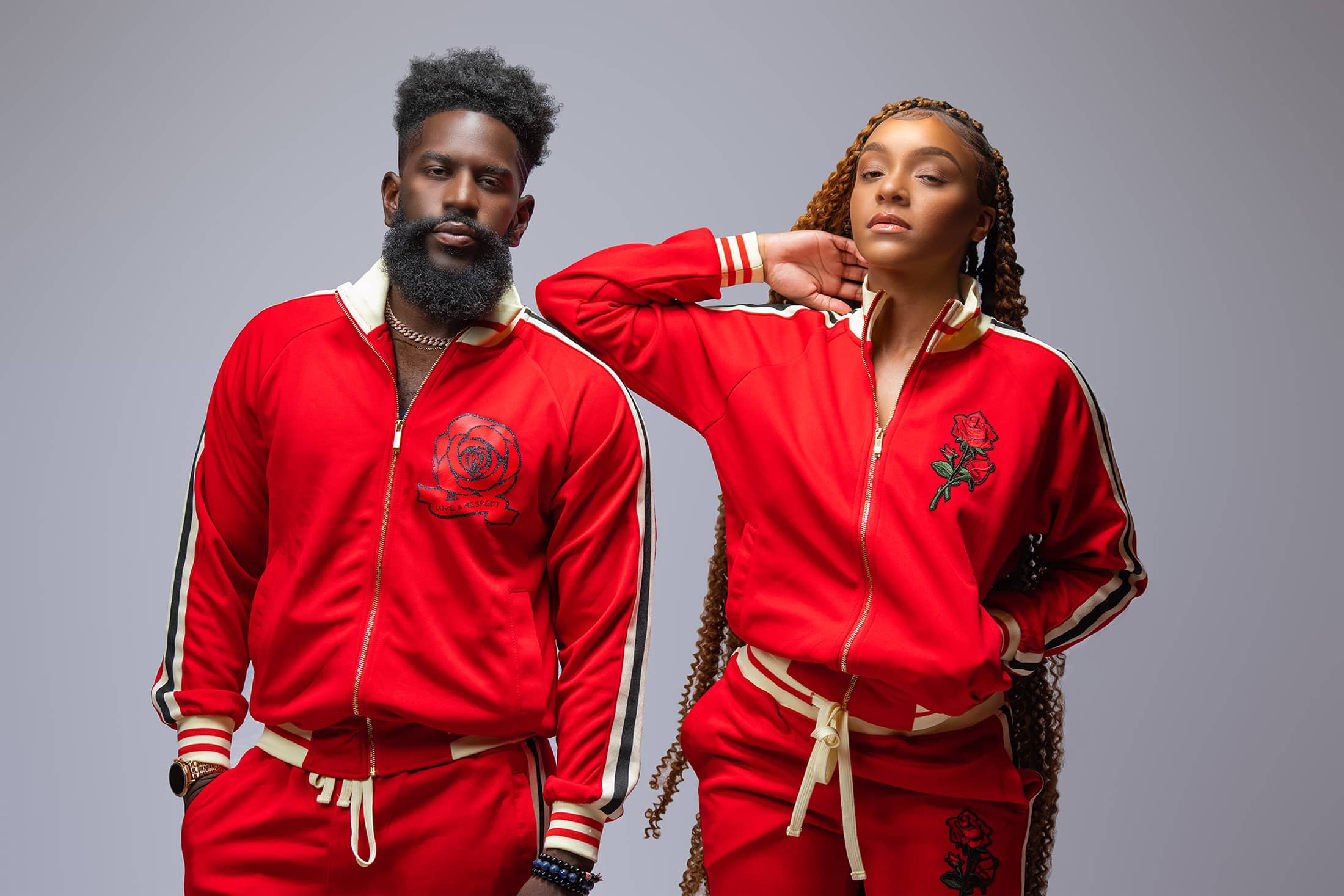 Red rose tracksuit on sale