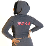 Grey Women's Crop Hooded Sweatsuit