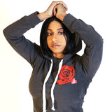 Grey Women's Crop Hooded Sweatsuit