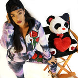 Women's Purple Hooded Sweatsuit